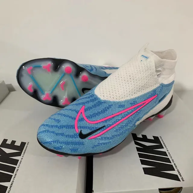 Nike Mercurial Superfly White Blue High-Cut Sock-Fit Collar Firm-Ground Soccer Shoes 10