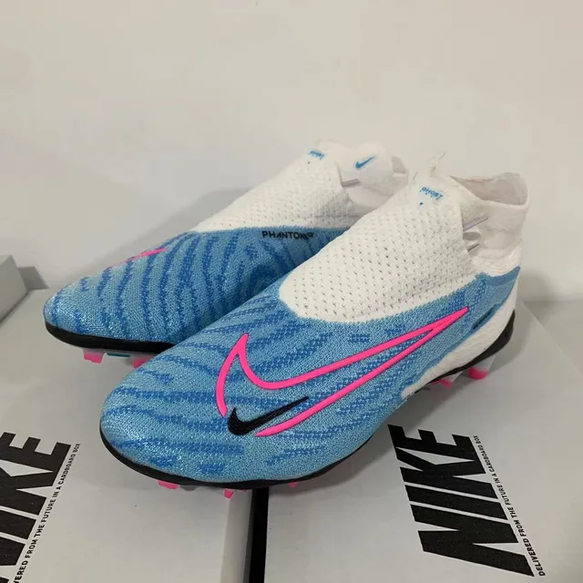 Nike Mercurial Superfly White Blue High-Cut Sock-Fit Collar Firm-Ground Soccer Shoes 11