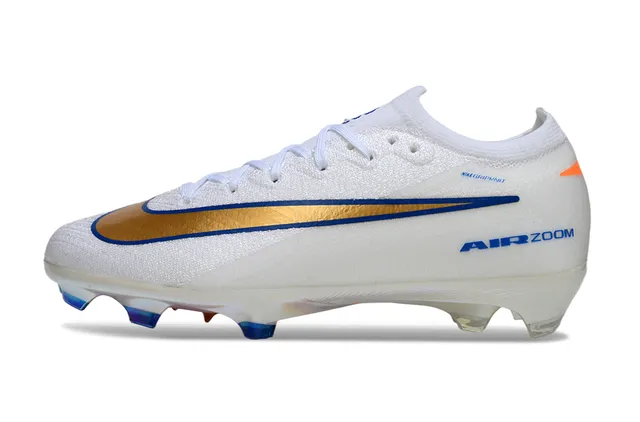 Nike Mercurial Vapor Air Zoom blanc or bleu Firm-Ground chaussures de football 2
