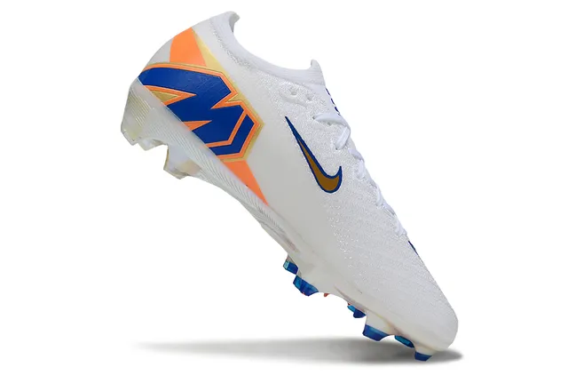 Nike Mercurial Vapor Air Zoom blanc or bleu Firm-Ground chaussures de football 4