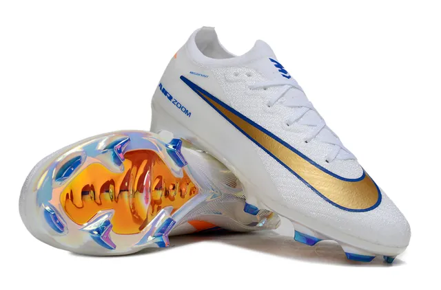 Nike Mercurial Vapor Air Zoom blanc or bleu Firm-Ground chaussures de football 6