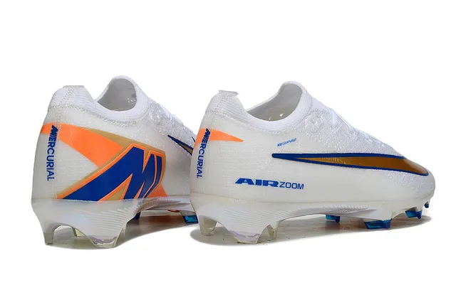 Nike Mercurial Vapor Air Zoom blanc or bleu Firm-Ground chaussures de football 7