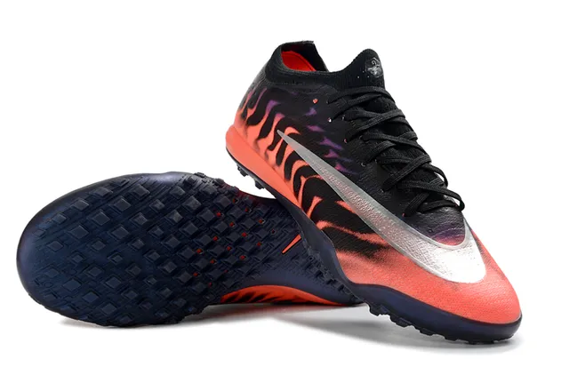 Nike Mercurial Vapor কালো কমলা নিচু কাট নিট উপরের আগুন-ছাপ গ্রাফিক টার্ফ ফুটবল জুতা 2
