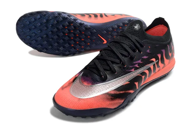 Nike Mercurial Vapor কালো কমলা নিচু কাট নিট উপরের আগুন-ছাপ গ্রাফিক টার্ফ ফুটবল জুতা 3