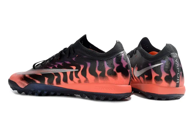 Nike Mercurial Vapor কালো কমলা নিচু কাট নিট উপরের আগুন-ছাপ গ্রাফিক টার্ফ ফুটবল জুতা 4