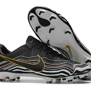 Nike Mercurial Vapor Black White Yellow Firm-Ground Soccer Shoes