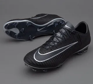 Nike Mercurial Vapor Black White Yellow أحذية كرة القدم على أرض صلبة 7