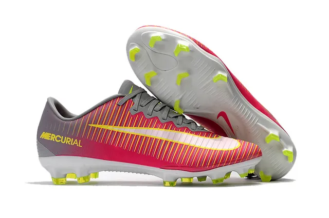 Nike Mercurial Vapor Black White Yellow أحذية كرة القدم على أرض صلبة 13
