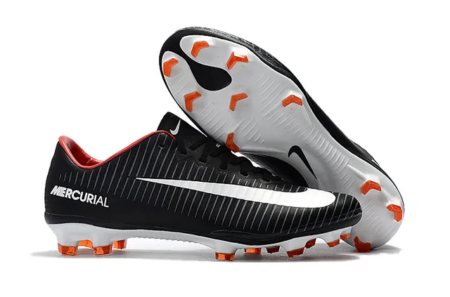 Nike Mercurial Vapor Black White Yellow أحذية كرة القدم على أرض صلبة 14