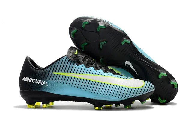 Nike Mercurial Vapor Black White Yellow أحذية كرة القدم على أرض صلبة 17