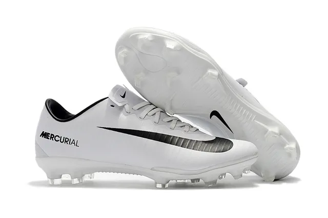 Nike Mercurial Vapor Black White Yellow أحذية كرة القدم على أرض صلبة 20