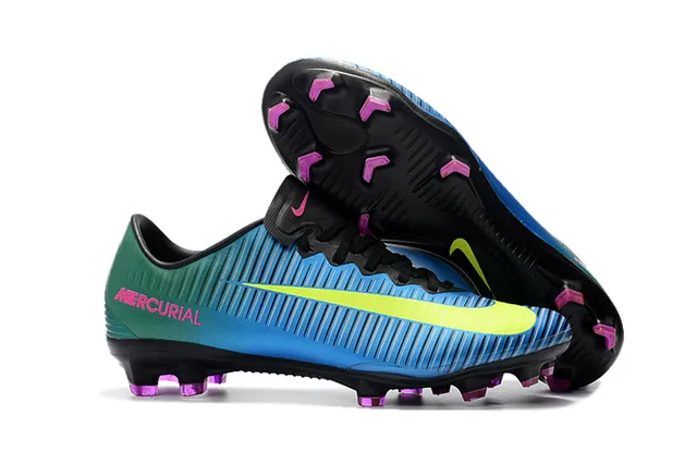 Nike Mercurial Vapor Black White Yellow أحذية كرة القدم على أرض صلبة 23