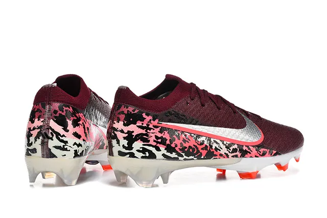 Nike Mercurial Vapor 酒红色橙色 低帮 飞线针织鞋面 袜式领口 硬地足球鞋 5