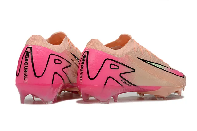 Nike Mercurial Vapor Pink Beige Chaussures de football à upper en knit à coupe basse avec lacets asymétriques pour terrain ferme 5