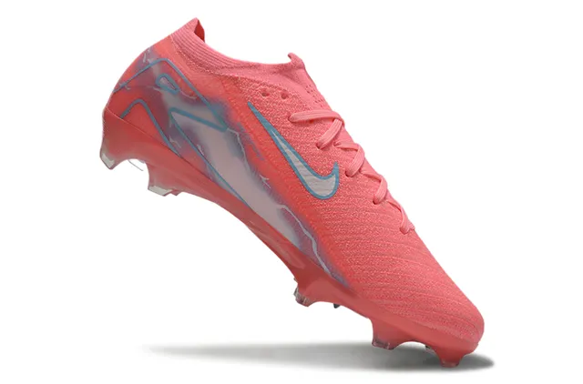 Nike Mercurial Vapor rosa e azul de corte baixo com upper de malha cadarços assimétricos e campo firme 2