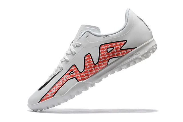 Nike Mercurial Vapor Chaussures de football blanc orange à lacets basses avec pointes coniques pour pelouse artificielle 4