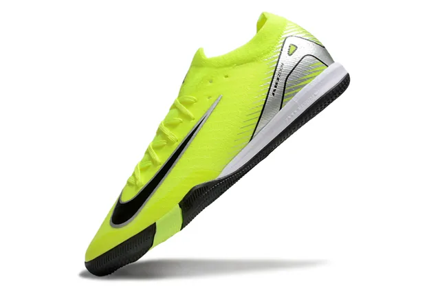 Nike Mercurial Vapor Jaune Noir Coupe-Basse Synthétique Supérieur Argent Air Zoom Branding Chaussures de Football Intérieur 3