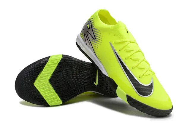 Nike Mercurial Vapor Jaune Noir Coupe-Basse Synthétique Supérieur Argent Air Zoom Branding Chaussures de Football Intérieur 4