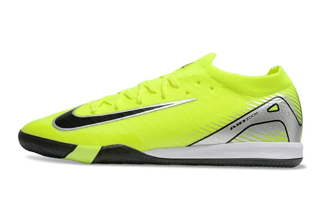 Nike Mercurial Vapor Jaune Noir Coupe-Basse Synthétique Supérieur Argent Air Zoom Branding Chaussures de Football Intérieur 7