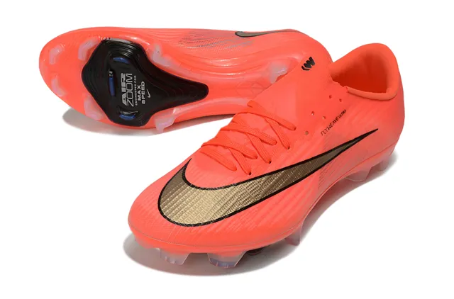 Nike Orange Black Flyweave Upper Air Zoom Heel Unit Firm-Ground Soccer Shoes 4