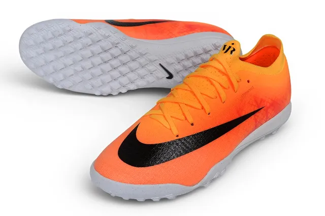 Nike Orange Black Knit Upper Low-Cut Collar Turf Soccer Shoes 4