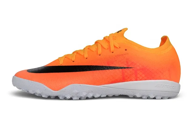 Nike Orange Black Knit Upper Low-Cut Collar Turf Soccer Shoes 7