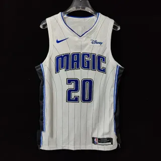 Nike Orlando Magic #20 Disney Edition White Blue Pinstripe Embroidered Lettering Jersey
