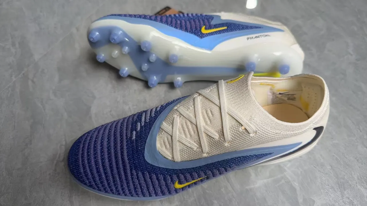 Nike Phantom GT বেইজ বেগুনি নিট উপরের অংশ ডায়নামিক কেজ ওভারলে ফার্ম গ্রাউন্ড ফুটবল জুতো 8