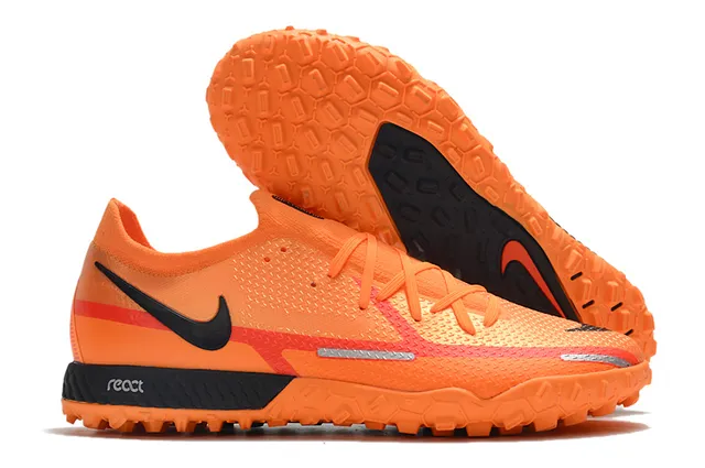 Nike Phantom GT Black Brown Low-Cut Synthetic Upper Metallic Copper Midfoot Panel Turf Soccer Shoes 16