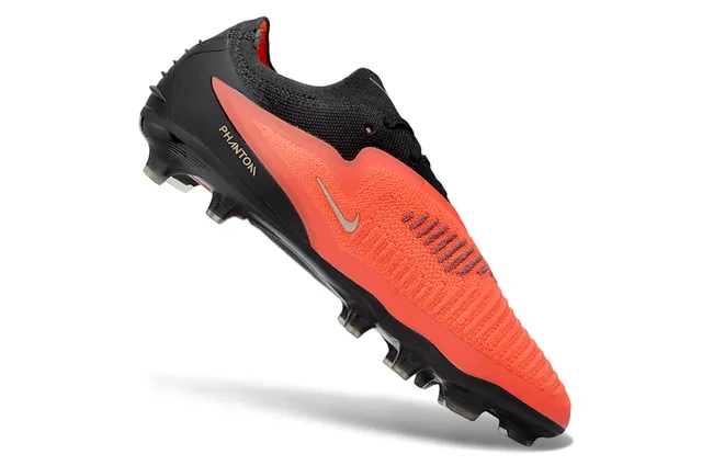 Nike Phantom GT أسود برتقالي أحذية كرة القدم low-cut knit upper asymmetric lacing system firm-ground 2