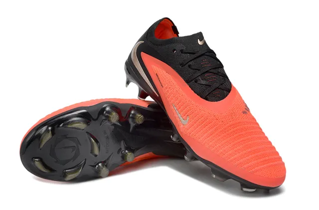 Nike Phantom GT أسود برتقالي أحذية كرة القدم low-cut knit upper asymmetric lacing system firm-ground 4