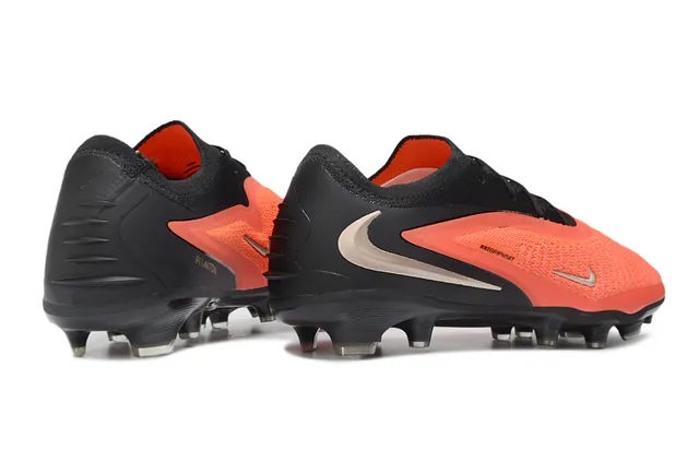Nike Phantom GT أسود برتقالي أحذية كرة القدم low-cut knit upper asymmetric lacing system firm-ground 5