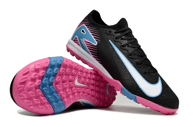 Nike Phantom GT أسود وردي منخفض القطع شبكة علوية أرضية أحذية كرة القدم 4