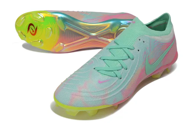 Nike Phantom GT Parte superior em tricô multicolor Gradiente iridescente Firm-Ground Sapatos de futebol 4