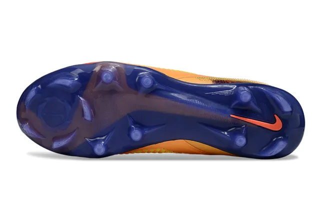 Nike Phantom GT Sapatos de futebol Navy Orange de corte baixo com upper de malha e cordões assimétricos para grama firme 6