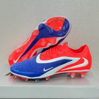 Nike Phantom GT Orange Bleu Coupe Basse Tricot Supérieur Lacets Asymétriques Terrain Firme Chaussures de Football