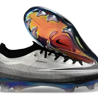 Nike Phantom GT Gris Argent Iridiscent Terrain Firme Chaussures de Football