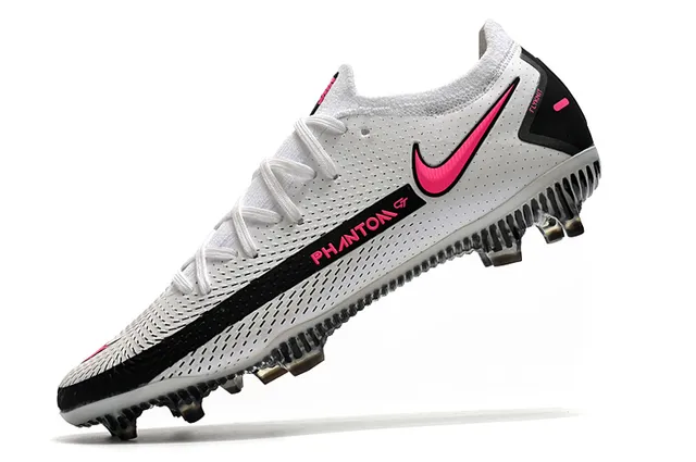 Nike Phantom GT White Black Pink Firm-Ground Sapatos de futebol 4
