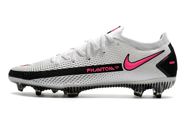Nike Phantom GT White Black Pink Firm-Ground Sapatos de futebol 5