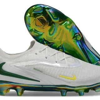 Nike Phantom GT Sapatos de Futebol Branco Verde Amarelo Iridiscente Firm Ground