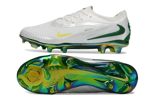 Nike Phantom GT Zapatos de Fútbol Blanco Verde Amarillo Iridiscente Firm Ground 5