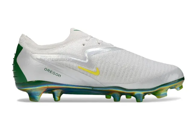 Nike Phantom GT Zapatos de Fútbol Blanco Verde Amarillo Iridiscente Firm Ground 7