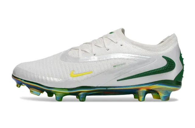 Nike Phantom GT Zapatos de Fútbol Blanco Verde Amarillo Iridiscente Firm Ground 8