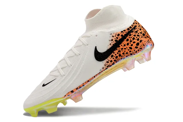 Nike Phantom GT সাদা কমলা উচ্চ-কাট সক-ফিট কলার ফার্ম-গ্রাউন্ড ফুটবল জুতা 3