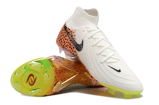Nike Phantom GT সাদা কমলা উচ্চ-কাট সক-ফিট কলার ফার্ম-গ্রাউন্ড ফুটবল জুতা 4