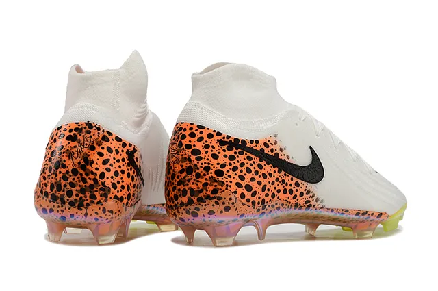 Nike Phantom GT সাদা কমলা উচ্চ-কাট সক-ফিট কলার ফার্ম-গ্রাউন্ড ফুটবল জুতা 5