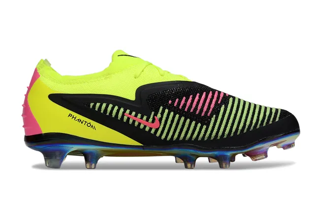 Nike Phantom GT Amarelo Preto Baixo Corte Malha Superior Cadarço Assimétrico Superfície Firme Sapatos de Futebol 6