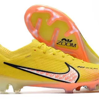 Nike Phantom GT Yellow Orange Flyknit Upper Translucent Sole Firm-Ground Soccer Shoes