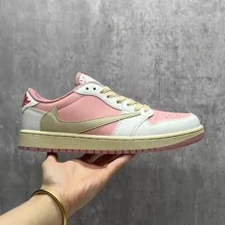 Nike Sneakers Lifestyle de Cuir avec Couches en Rose et Beige Low-Top