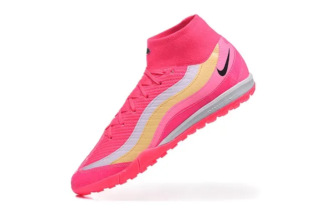 نايك أحذية كرة القدم للعشب الاصطناعي عالية Flyknit وردي ذهبي 5